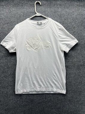 Lacoste Sport Shirt Mens Large White Tonal Croc Logo Graphic Tee Crewneck